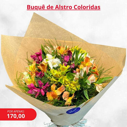 Buquê de alstroemrias coloridas