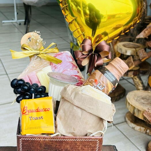 Cesta Cafe da Manhã com Balão