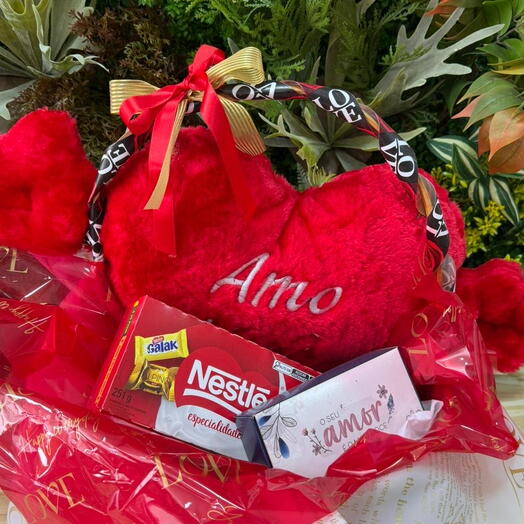 Cesta Coração Vermelho M