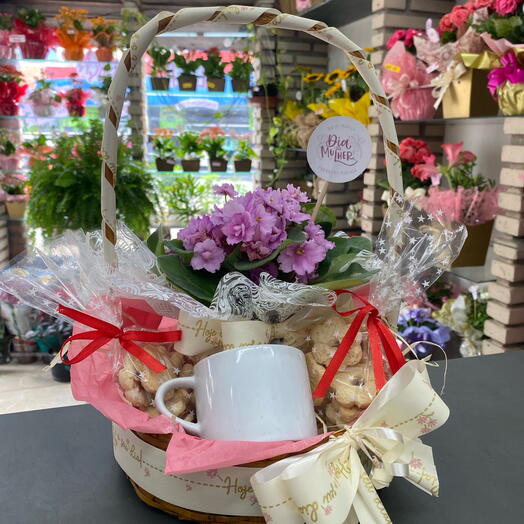 Cesta pausa com flores