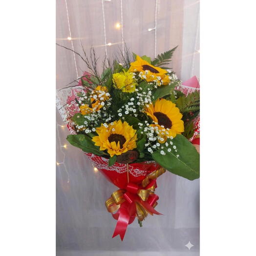 Buquê com 4 Girassois