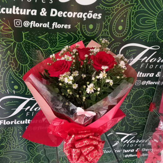 Ramalhete com 3 rosas