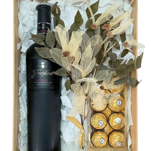 Vinho Freixenet Rioja Tempranillo e bombons
