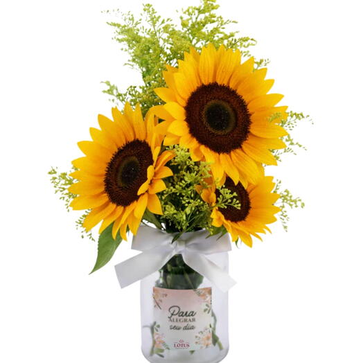 Vaso de Girassois Para Alegrar seu Dia