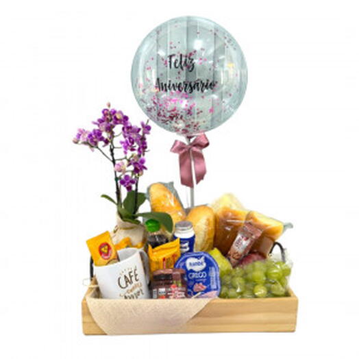 Cesta Cafe com Amor Orquidea