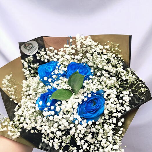 Buquê de 4 Rosas Azuis