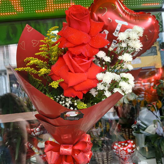 Duol de Rosa Importada e Balão