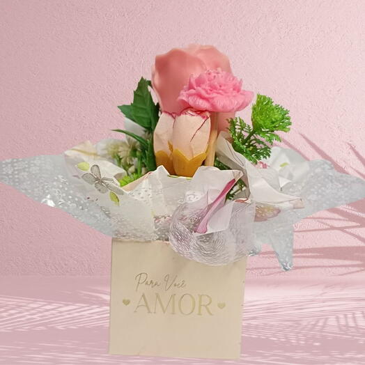 Chama do Amor Flor Vela de Rosa Aroma