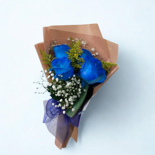 Buquê 4 Rosas Azuis