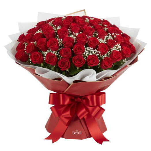 Mega Buquê de 50 Rosas