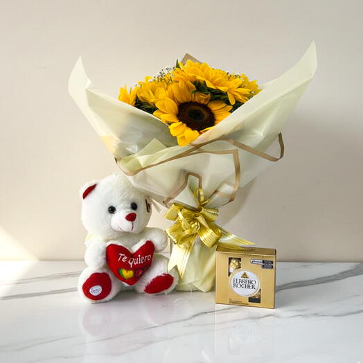 Buquê Sonho do Amor que Brilha Girassol