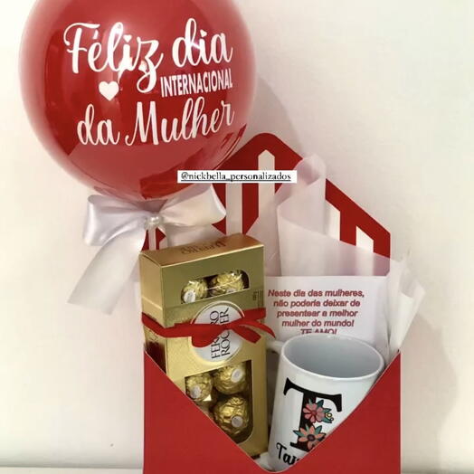 Caixa Envelope com Chocolate e Caneca ! Dia da Mulher 1