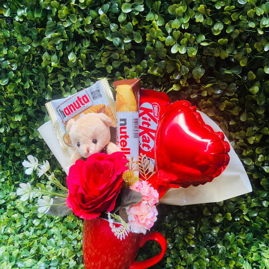 Buquê na Caneca Amor e Paixão