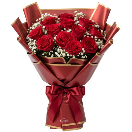 Buquê de 12 Rosas (Escolha a cor!)