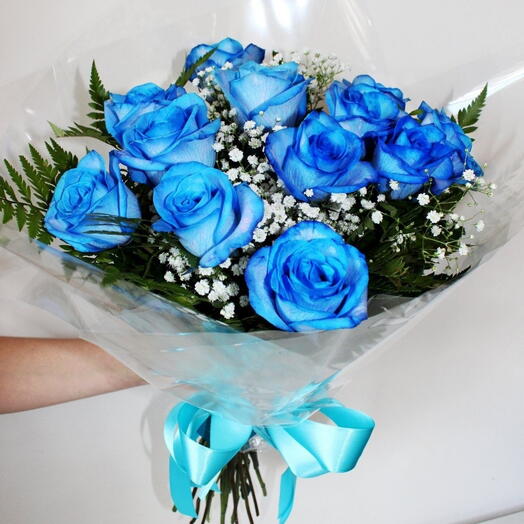 Buquê de rosas azul