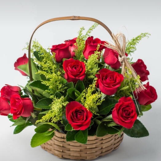 Cesta com 15 Rosas