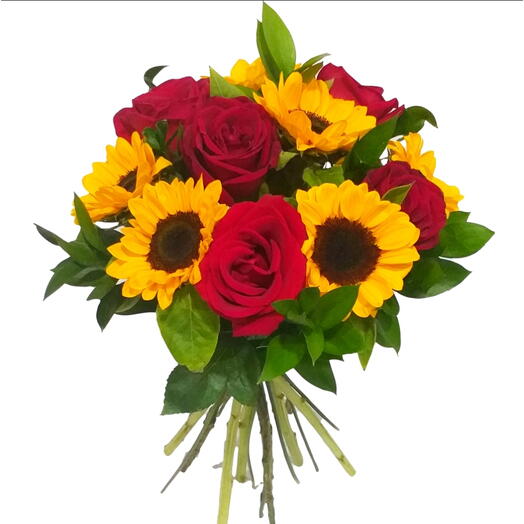 Buquê de Girassol com Rosas