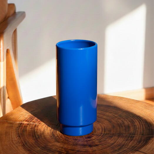 Vaso de Cerâmica Alto Azul