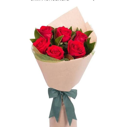Buquê 6 Rosas vermelhas