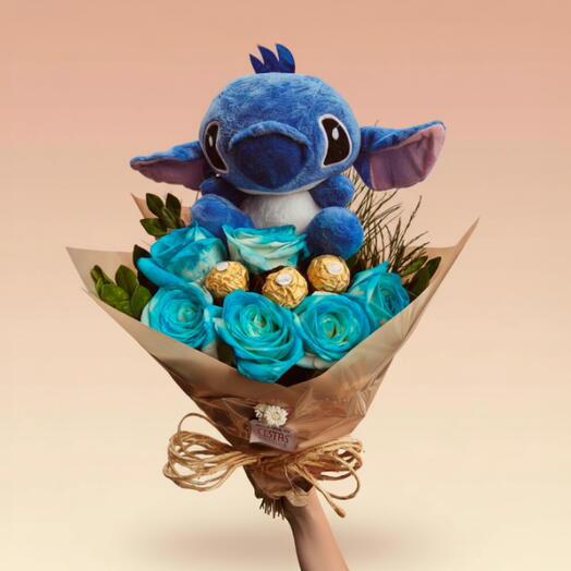 Buquê Delicia Stitch Blue: O Presente que Transforma Momentos em Memorias Inesqueciveis