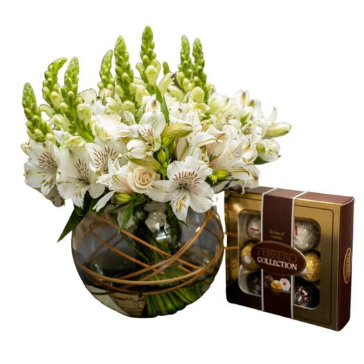 Kit Presente de Flores Brancas – Jade