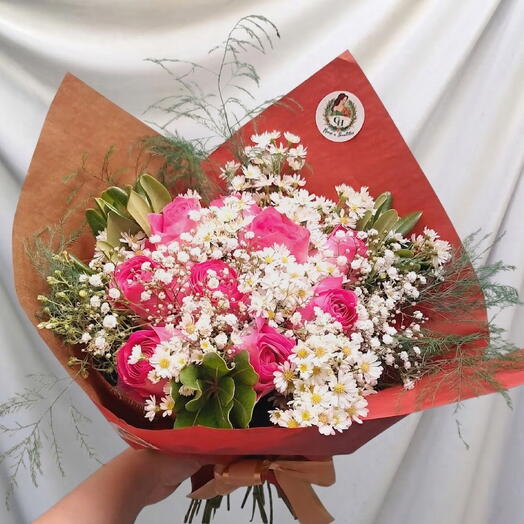 Buquê de 10 Rosas Pink