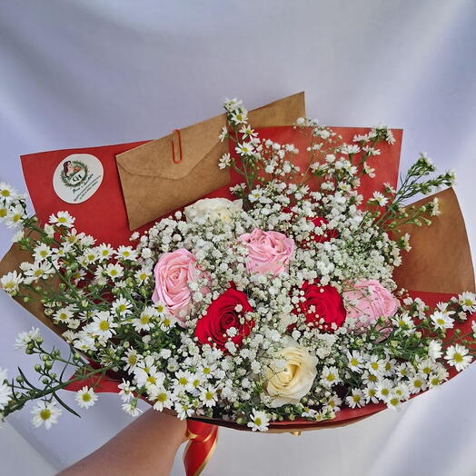 Buquê de 9 Rosas Coloridas