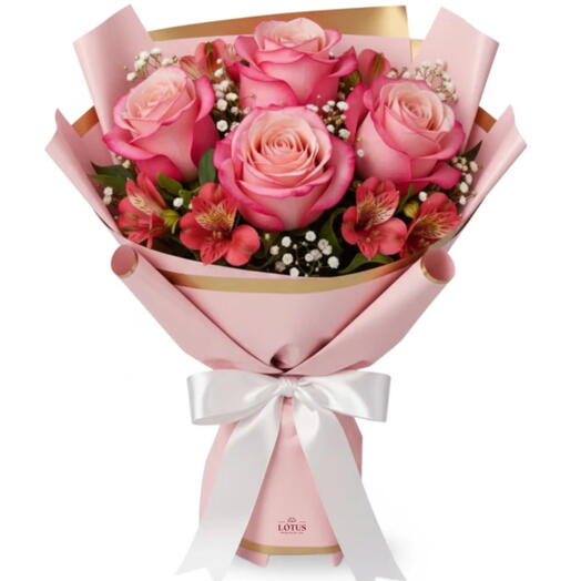 Buquê tons de rosas medio