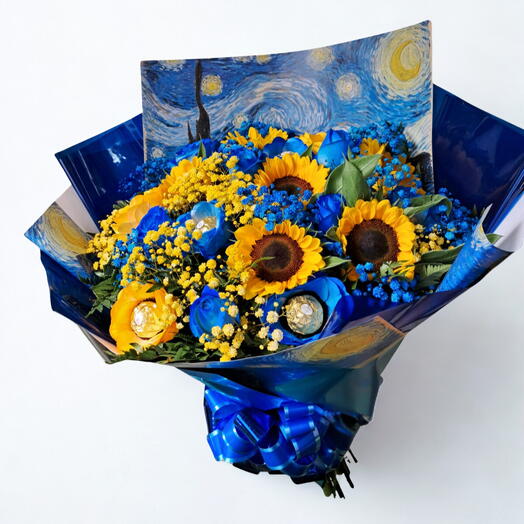 Noite Estrelada-  Rosas, Girassois e Ferrero rocher