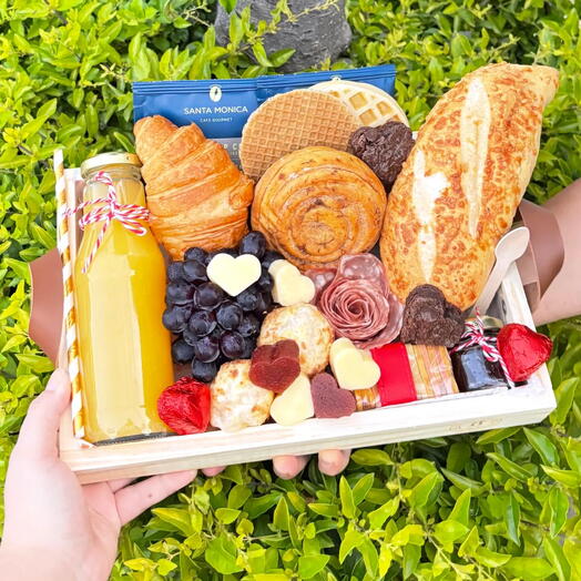 Cesta de Cafe da Manhã Romântica para Namorada