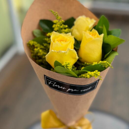 Trio de Rosas Amarelas
