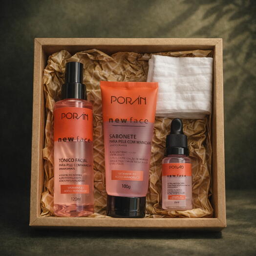 Kit Facial Personalizado Porãn New Face  Rotina Completa para Pele com Manchas