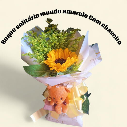 Buque Solitario Mundo Amarelo com Chaveiro