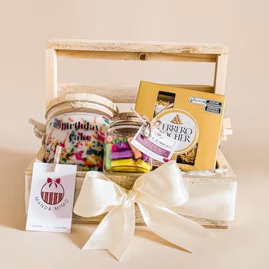 Box Happy Birthday | Vela Tematica, Ferrero Rocher   Doses de Mensagens Diarias