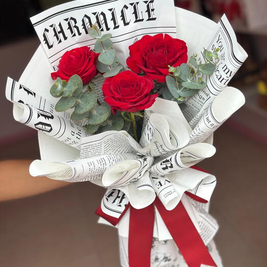 Buquê de 3 Rosas Importadas