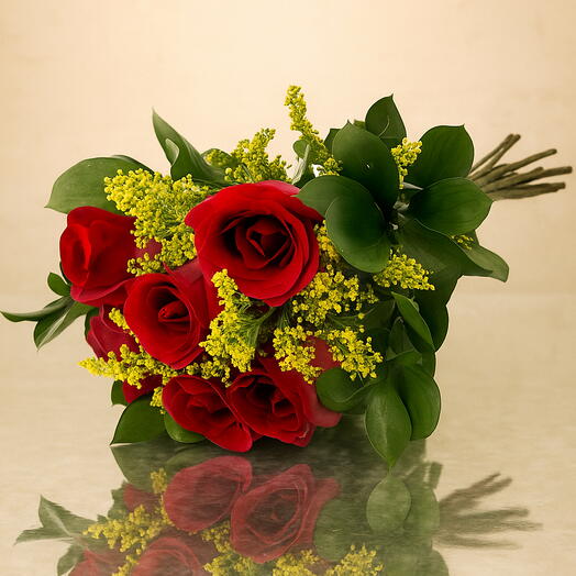 Buquê Amor De 6 Rosas Vermelhas