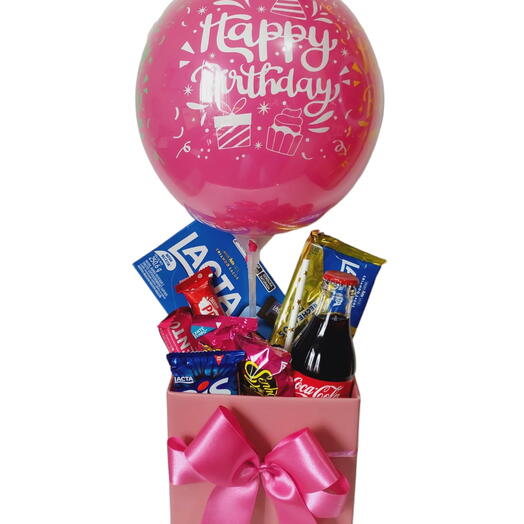Box Happy Birthday rosa