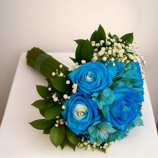 Buquê de Noiva religioso civil Azul