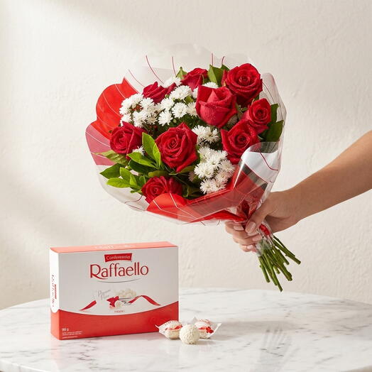 Buquê de Rosas com Rafaello