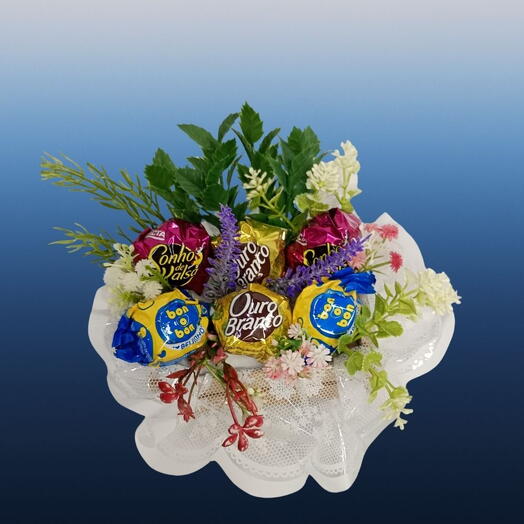 KIT BOMBONS E ARRANJOS FLORES PERMANENTES PEQUENO