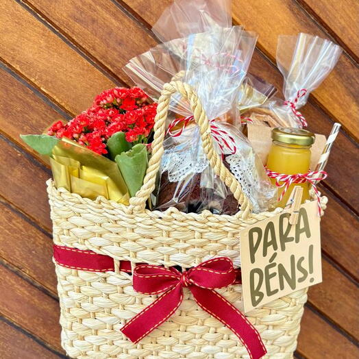 Presente Cesta de Cafe da Manhã Amanhecer na bolsa de praia