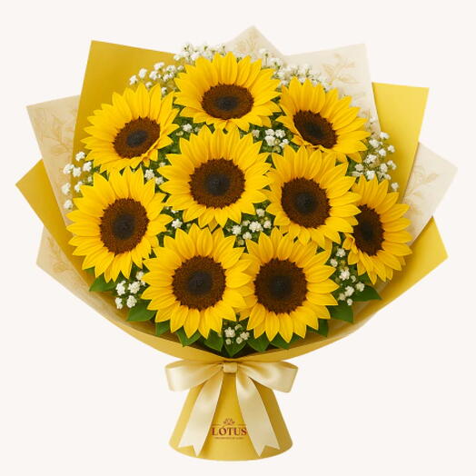 Buquê De 10 Girassois "Sonho Dourado"
