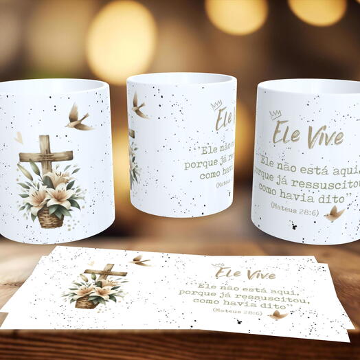 Caneca Pascoa - Ele Vive