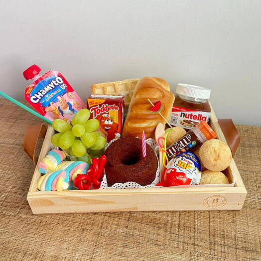 Cesta de cafe da manhã para Criança com Nutella
