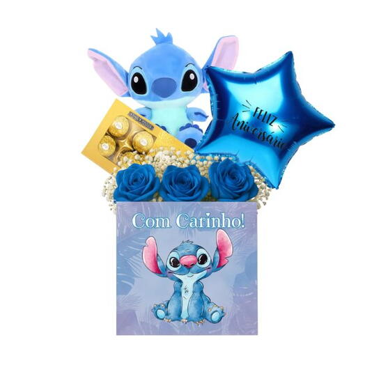 Cesta de Aniversario Stitch Feliz - Lilo Stitch
