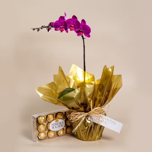 Orquidea lilas com Ferrero
