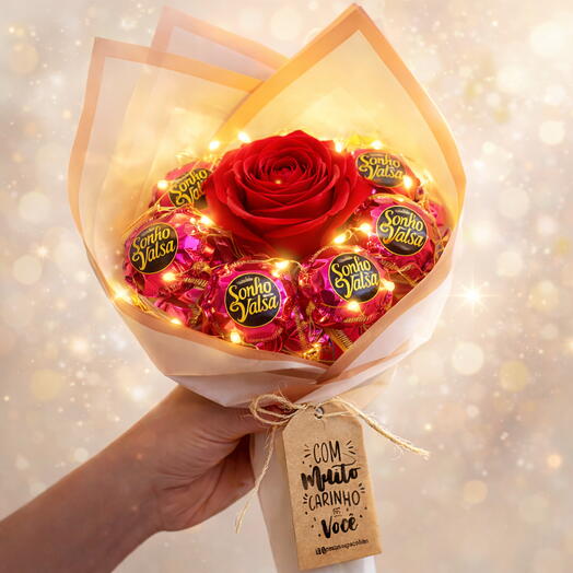 Buquê Doce Rosa Iluminada