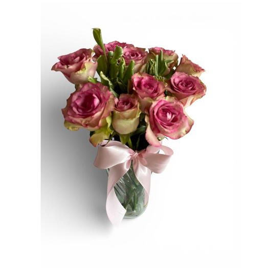 Rosas Cor de Rosa em Vaso