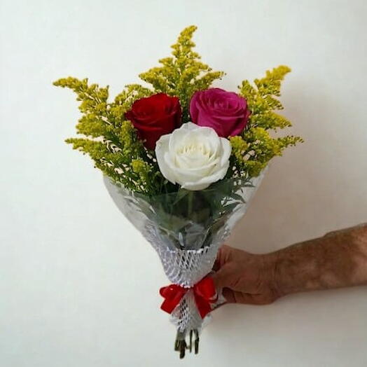 Buquê Trio de Rosas Mistas