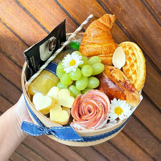 Cesta de Cafe da Manhã Redondo pequena